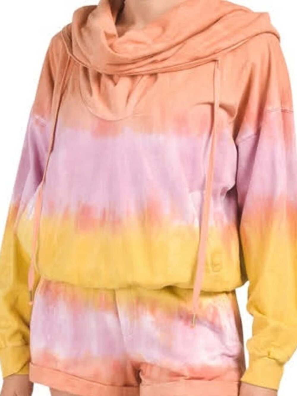Young Fabulous and Broke Piper tie dye hoodie in sunset ombre size S